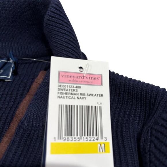 Vineyard Vines Boys Classic 1/4 Zip Fisherman’s rib Sweater NEW size medium - Picture 4 of 6